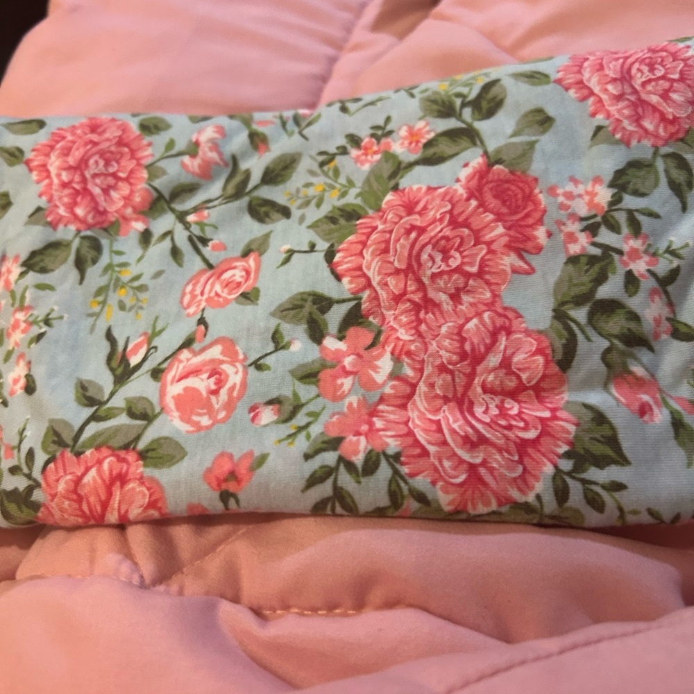 Floral Pink and Green swaddle
